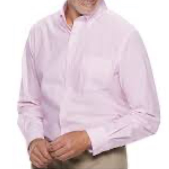 Croft & Barrow Men's Size 15 32/33 Pink Striped Dress Shirt - Picture 1 of 9
